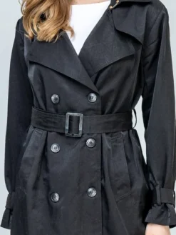 Perso Trencz BLE262678F Czarny Regular Fit