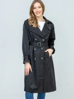 Perso Trencz BLE262678F Czarny Regular Fit