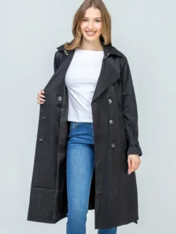 Perso Trencz BLE262678F Czarny Regular Fit
