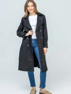 Perso Trencz BLE262678F Czarny Regular Fit