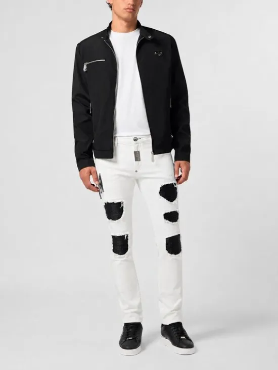 PHILIPP PLEIN Jeansy 31792 Biały Skinny Fit