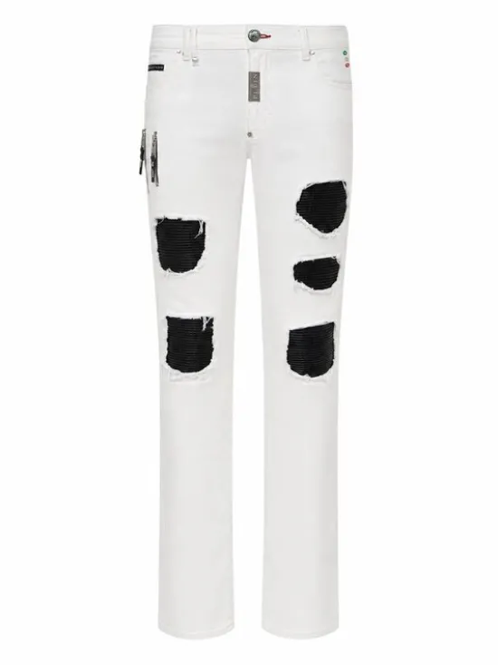 PHILIPP PLEIN Jeansy 31792 Biały Skinny Fit