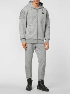 PHILIPP PLEIN Komplet bluza i spodnie materiałowe 8859 Szary Regular Fit