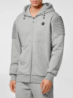 PHILIPP PLEIN Komplet bluza i spodnie materiałowe 8859 Szary Regular Fit