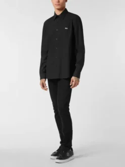 PHILIPP PLEIN Koszula 27045 Czarny Fitted Fit