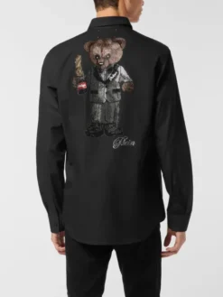 PHILIPP PLEIN Koszula 27045 Czarny Fitted Fit
