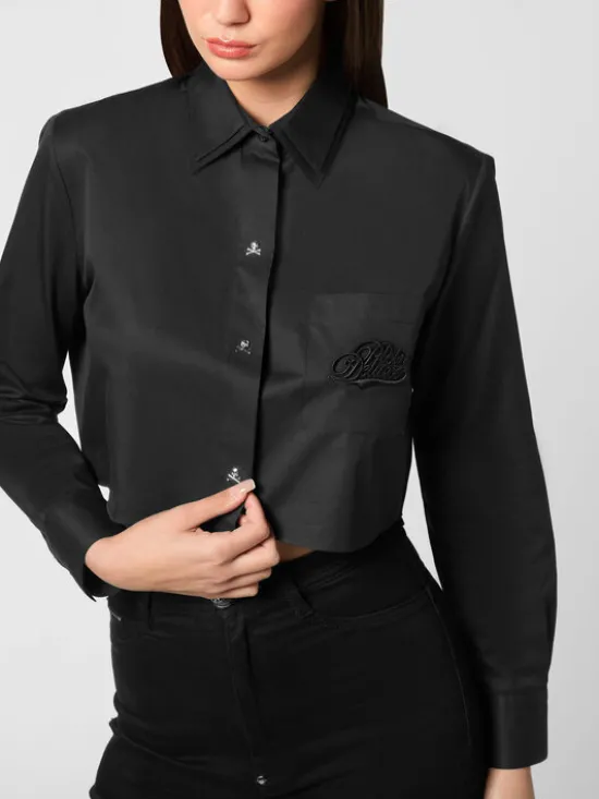 PHILIPP PLEIN Koszula 26471 Czarny Fitted Fit