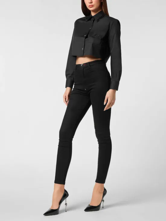 PHILIPP PLEIN Koszula 26471 Czarny Fitted Fit