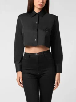 PHILIPP PLEIN Koszula 26471 Czarny Fitted Fit