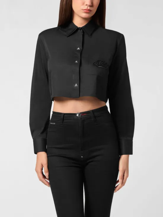 PHILIPP PLEIN Koszula 26471 Czarny Fitted Fit