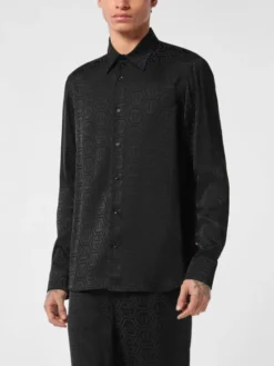 PHILIPP PLEIN Koszula 25461 Czarny Fitted Fit
