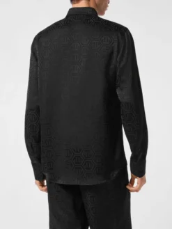 PHILIPP PLEIN Koszula 25461 Czarny Fitted Fit