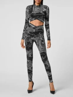 PHILIPP PLEIN Koszulka techniczna 3931 Czarny Jogger Fit