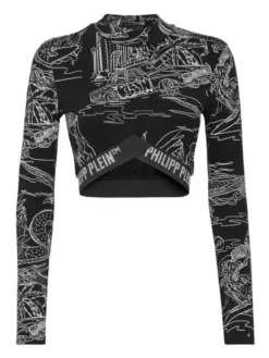 PHILIPP PLEIN Koszulka techniczna 3931 Czarny Jogger Fit