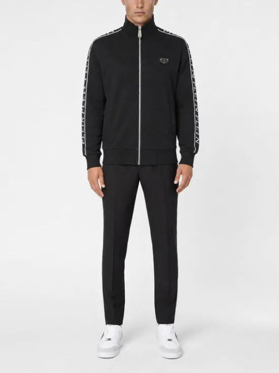 PHILIPP PLEIN Kurtka do biegania 31701 Czarny Jegging Fit