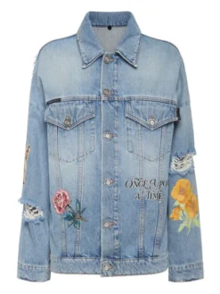 PHILIPP PLEIN Kurtka jeansowa 26271 Niebieski Regular Fit