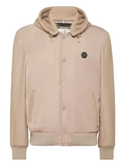 PHILIPP PLEIN Kurtka skórzana 26983 Beżowy Regular Fit
