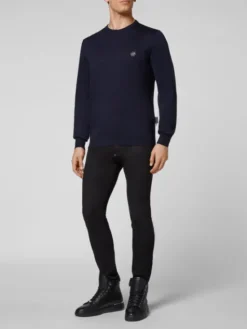 PHILIPP PLEIN Longsleeve 11277 Granatowy Regular Fit