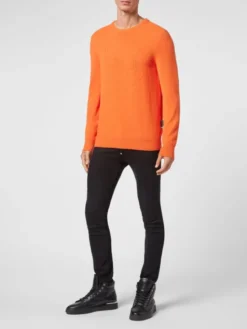 PHILIPP PLEIN Longsleeve 2023 Pomarańczowy Regular Fit