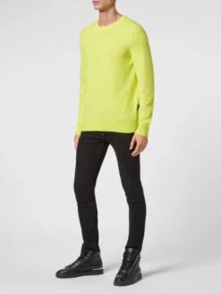 PHILIPP PLEIN Longsleeve 2023 Żółty Regular Fit