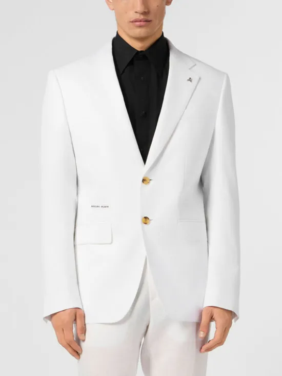 PHILIPP PLEIN Marynarka 30665 Biały Regular Fit