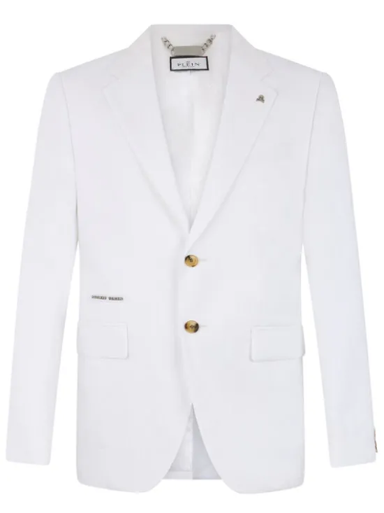 PHILIPP PLEIN Marynarka 30665 Biały Regular Fit