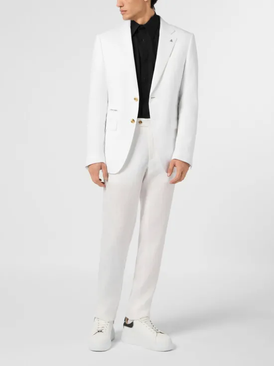 PHILIPP PLEIN Marynarka 30665 Biały Regular Fit