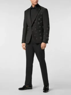 PHILIPP PLEIN Marynarka 24235 Czarny Fitted Fit