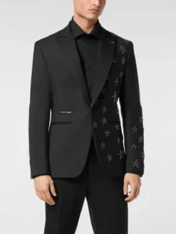 PHILIPP PLEIN Marynarka 24235 Czarny Fitted Fit