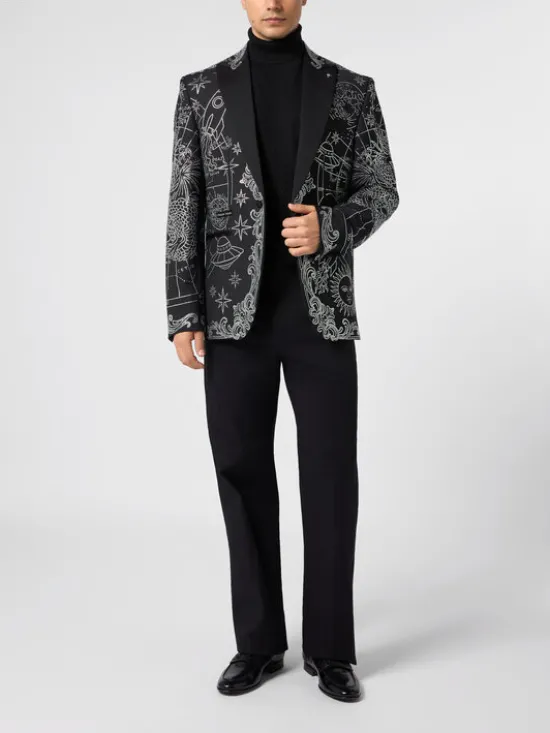 PHILIPP PLEIN Marynarka 31276 Czarny Regular Fit