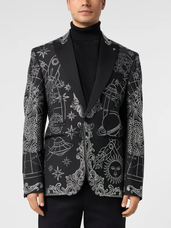 PHILIPP PLEIN Marynarka 31276 Czarny Regular Fit