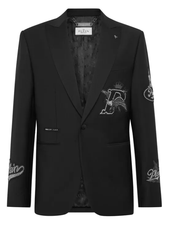 PHILIPP PLEIN Marynarka 26099 Czarny Regular Fit