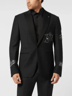 PHILIPP PLEIN Marynarka 26099 Czarny Regular Fit