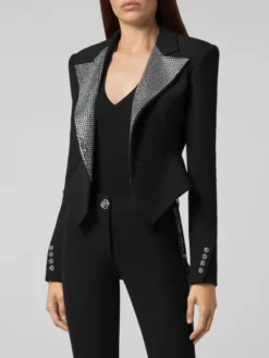 PHILIPP PLEIN Marynarka 11417 Czarny Loose Fit