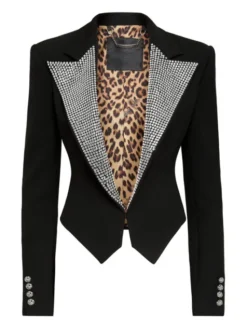 PHILIPP PLEIN Marynarka 11417 Czarny Loose Fit