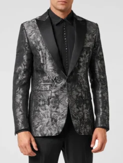 PHILIPP PLEIN Marynarka 1917 Czarny Fitted Fit