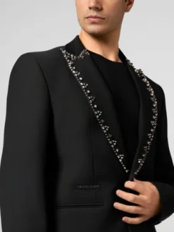 PHILIPP PLEIN Marynarka 29065 Czarny Fitted Fit
