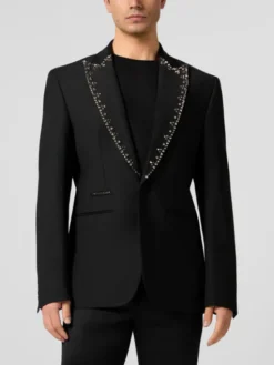 PHILIPP PLEIN Marynarka 29065 Czarny Fitted Fit