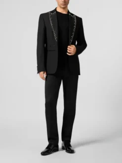 PHILIPP PLEIN Marynarka 29065 Czarny Fitted Fit