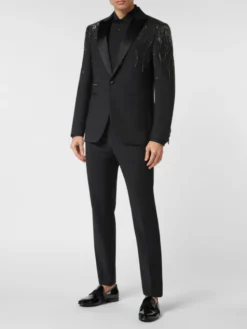PHILIPP PLEIN Marynarka 20653 Czarny Fitted Fit
