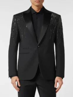 PHILIPP PLEIN Marynarka 20653 Czarny Fitted Fit