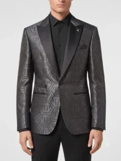 PHILIPP PLEIN Marynarka 31560 Czarny Regular Fit
