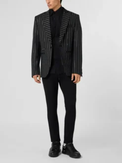 PHILIPP PLEIN Marynarka 30452 Czarny Fitted Fit