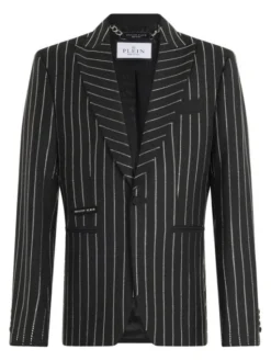 PHILIPP PLEIN Marynarka 30452 Czarny Fitted Fit