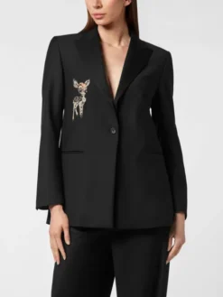 PHILIPP PLEIN Marynarka 26409 Czarny Loose Fit