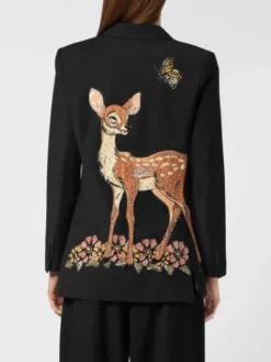 PHILIPP PLEIN Marynarka 26409 Czarny Loose Fit