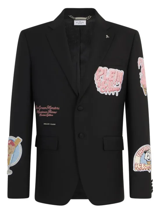 PHILIPP PLEIN Marynarka 30564 Czarny Regular Fit