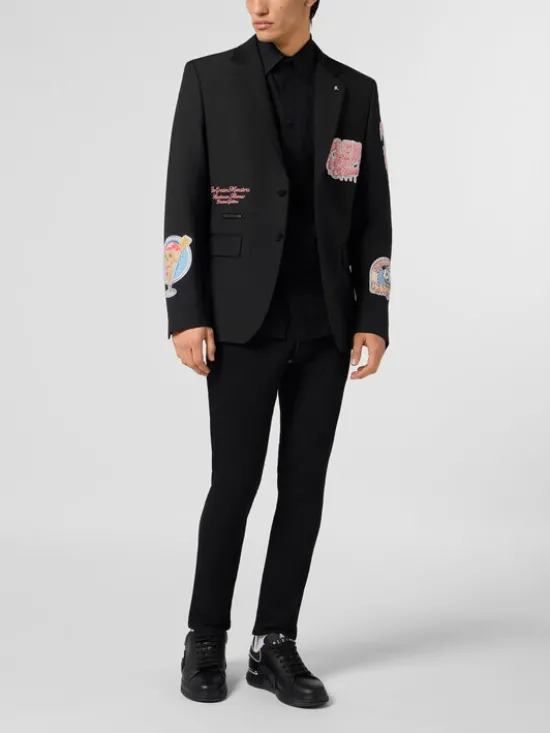 PHILIPP PLEIN Marynarka 30564 Czarny Regular Fit