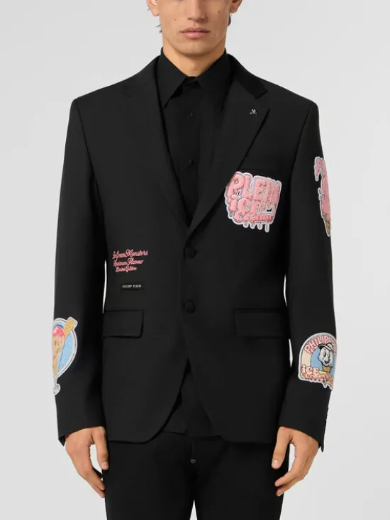 PHILIPP PLEIN Marynarka 30564 Czarny Regular Fit