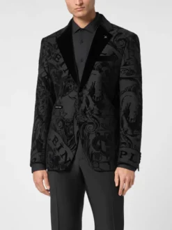 PHILIPP PLEIN Marynarka 11595 Czarny Fitted Fit